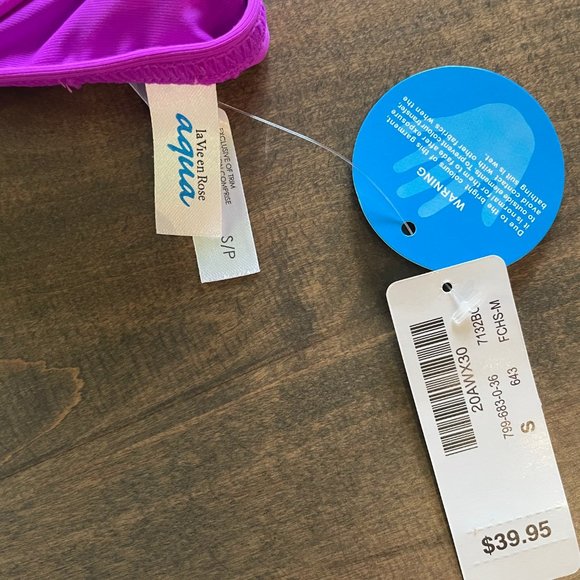 New Fuchsia Bikini Set || La Vie en Rose Aqua 2-Piece Bathing Suit - Picture 7 of 7